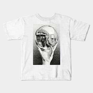 Escher Hand with Reflecting Sphere Art Poster Imp-Art Maurits Escher Fantasy Illustration Surreal Print Kids T-Shirt